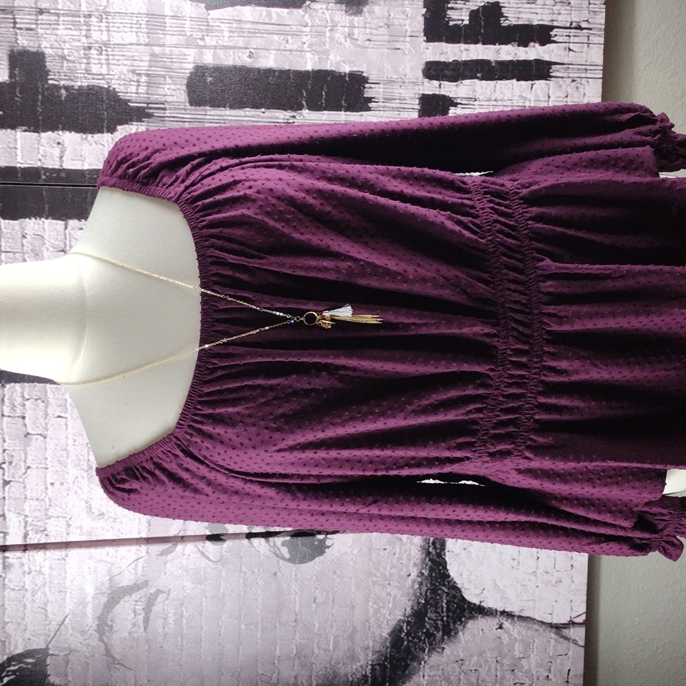 Lane Bryant  Swiss Dot Peplum Blouse EUC